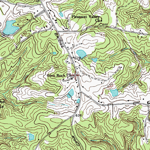 Topographic Map of Glen Rock Church, SC