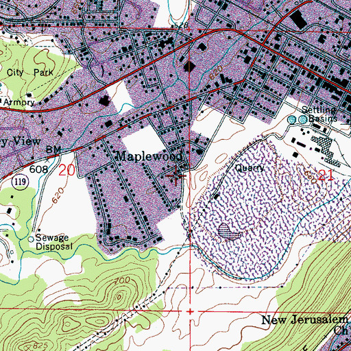 Topographic Map of Maplewood, AL