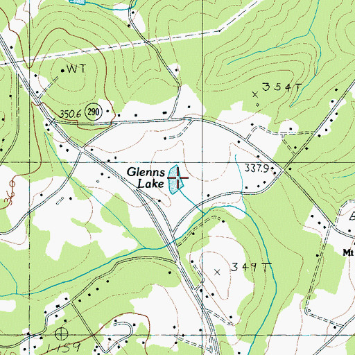 Topographic Map of Glenns Lake, SC