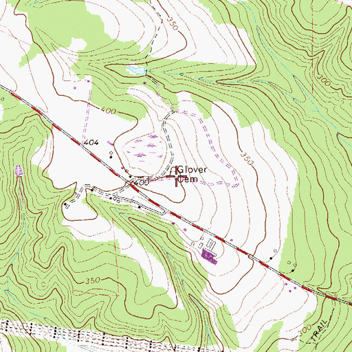 Topographic Map of Glover Cemetery, SC