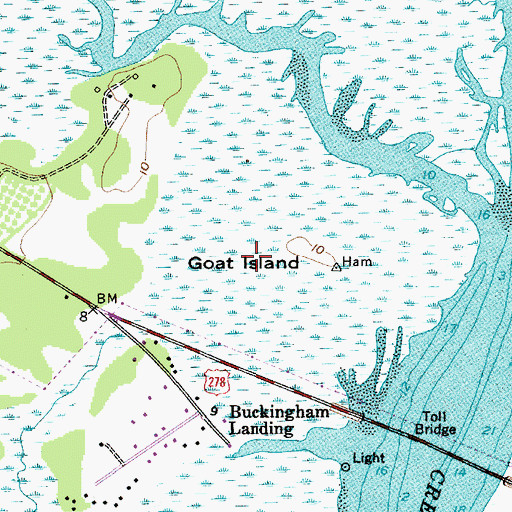 Topographic Map of Goat Island, SC