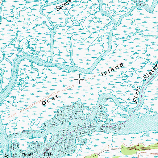 Topographic Map of Goat Island, SC
