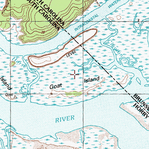 Topographic Map of Goat Island, SC