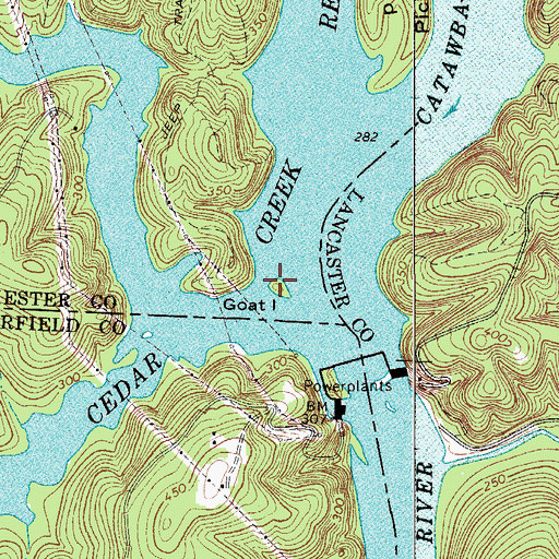 Topographic Map of Goat Island, SC
