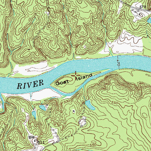 Topographic Map of Goat Island, SC