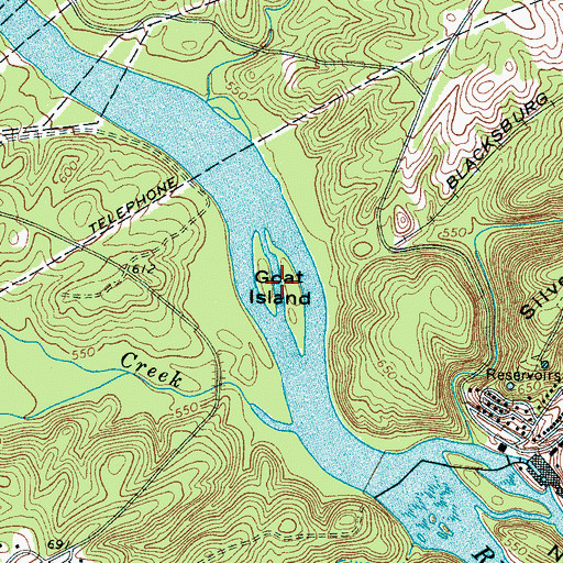 Topographic Map of Goat Island, SC
