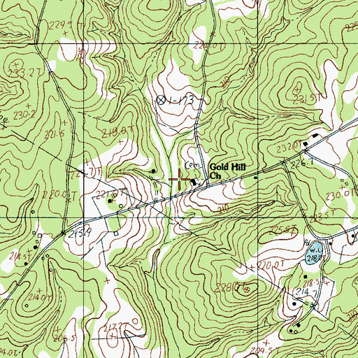 Topographic Map of Gold Hill School, SC