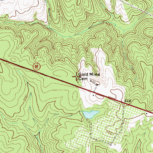 Topographic Map of Gold Mine Cemetery, SC