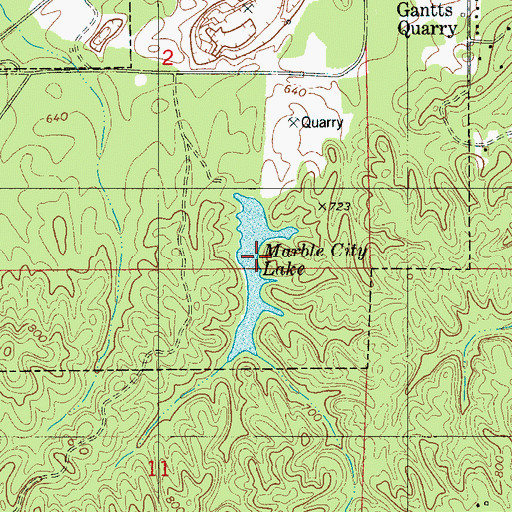 Topographic Map of Marble City Lake, AL