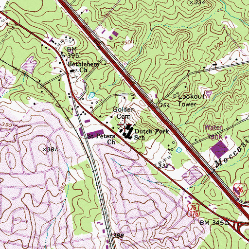 Topographic Map of Golden Cemetery, SC