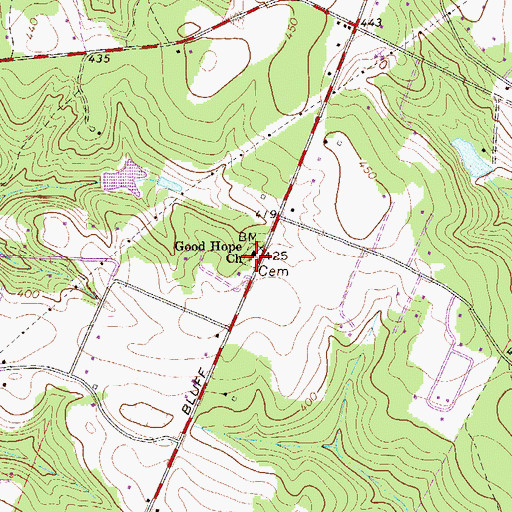 Topographic Map of Good Hope Church, SC