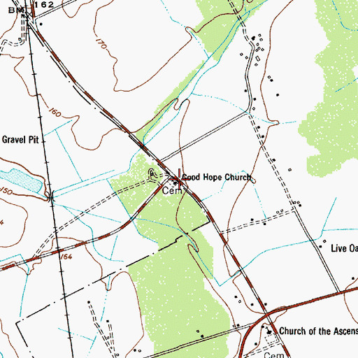 Topographic Map of Good Hope Church, SC