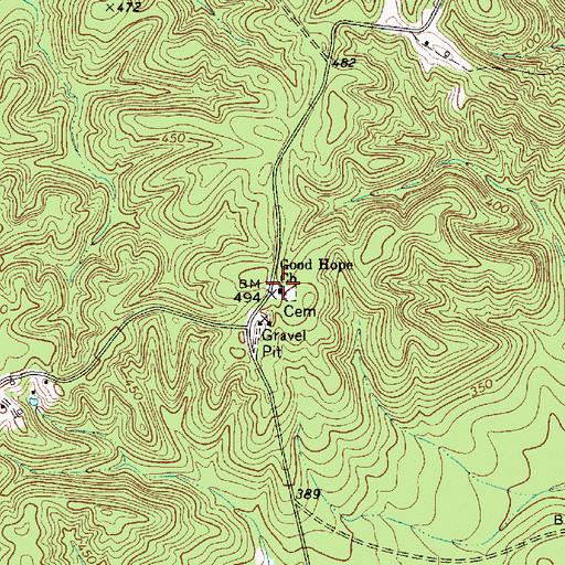 Topographic Map of Good Hope Church, SC