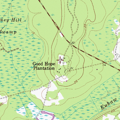 Topographic Map of Good Hope Plantation, SC