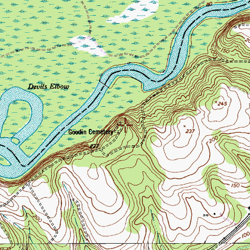 Topographic Map of Goodin Cemetery, SC