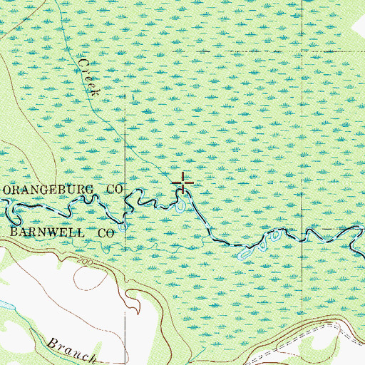 Topographic Map of Goodland Creek, SC