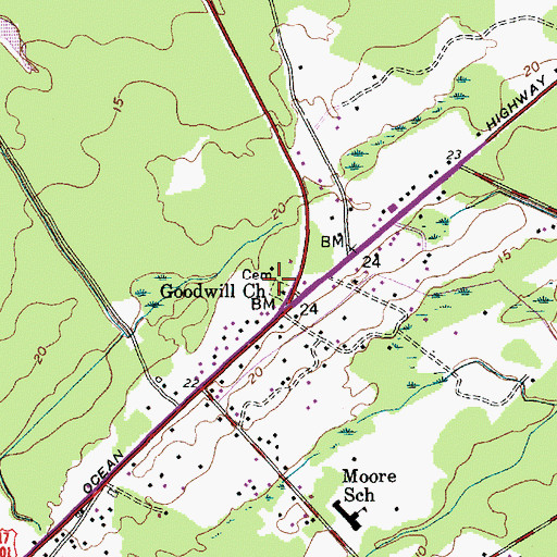 Topographic Map of Goodwill Church, SC