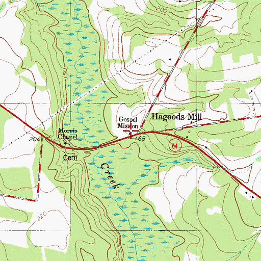Topographic Map of Gospel Mission, SC
