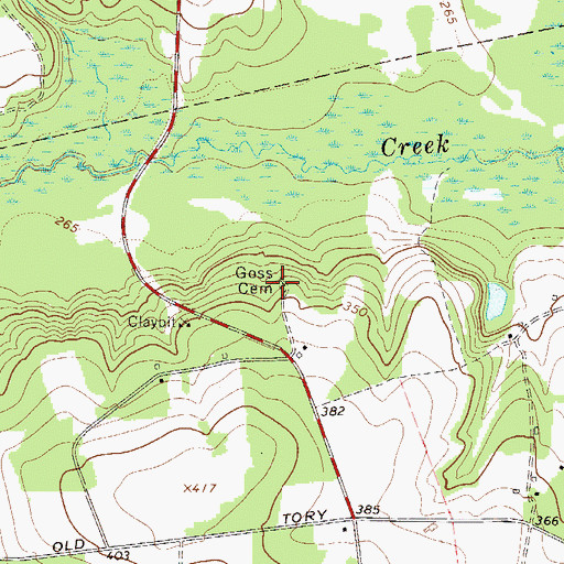 Topographic Map of Goss Cemetery, SC