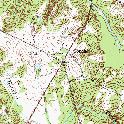 Topographic Map of Goucher, SC