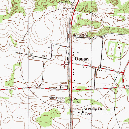 Topographic Map of Govan, SC