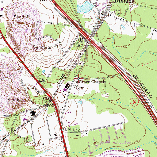 Topographic Map of Grace Chapel, SC