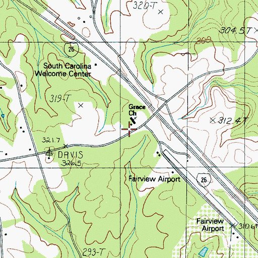 Topographic Map of Grace Church, SC