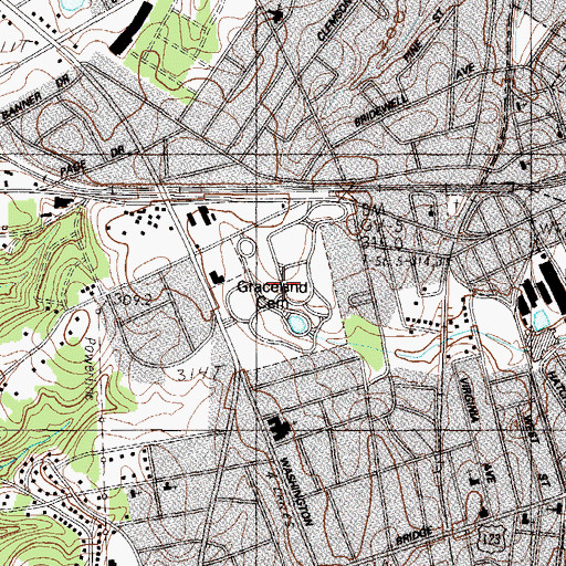 Topographic Map of Graceland Cemetery, SC