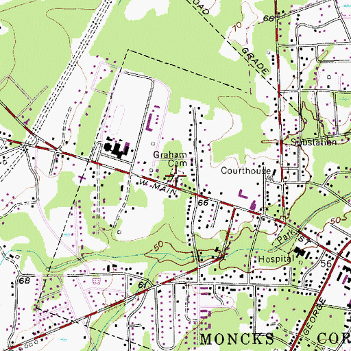 Topographic Map of Graham Cemetery, SC