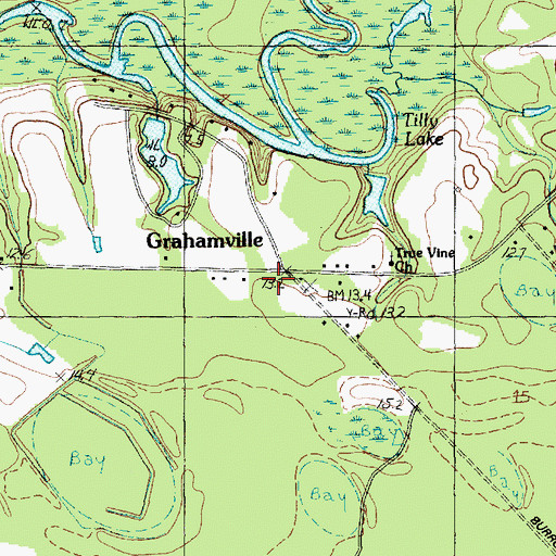 Topographic Map of Grahamville, SC