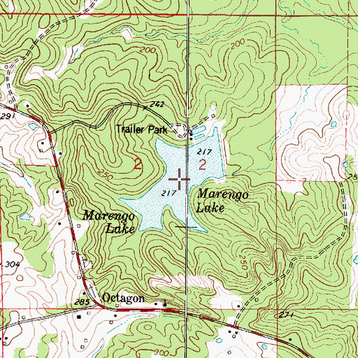 Topographic Map of Marengo Lake, AL