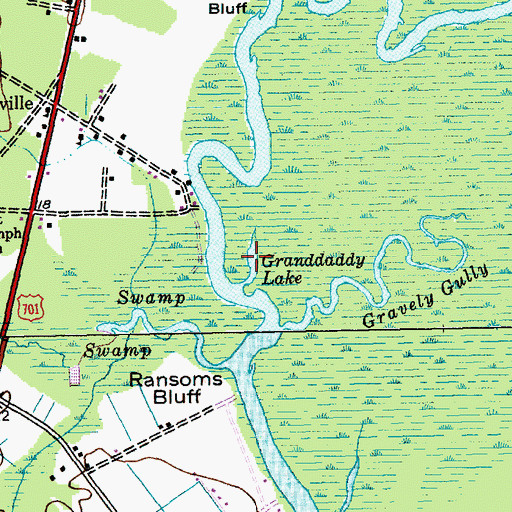 Topographic Map of Granddaddy Lake, SC