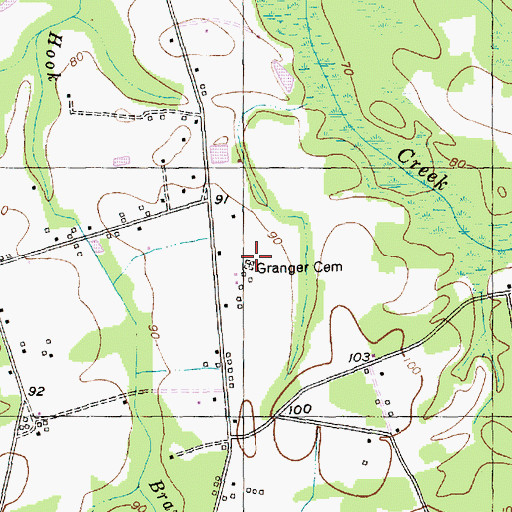 Topographic Map of Granger Cemetery, SC