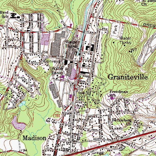 Topographic Map of Graniteville, SC