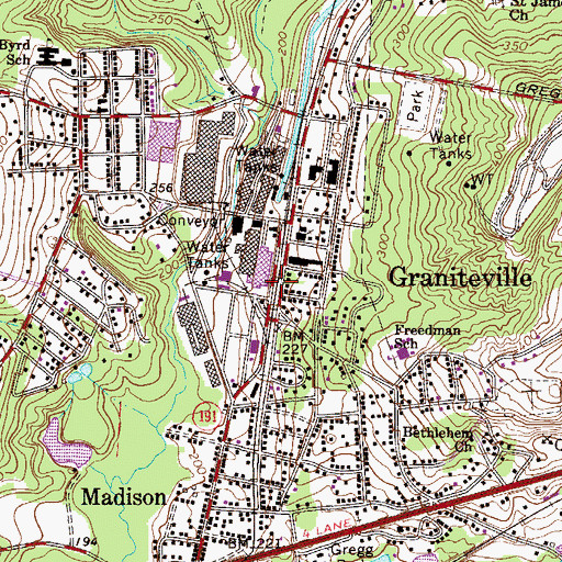 Topographic Map of Graniteville, SC