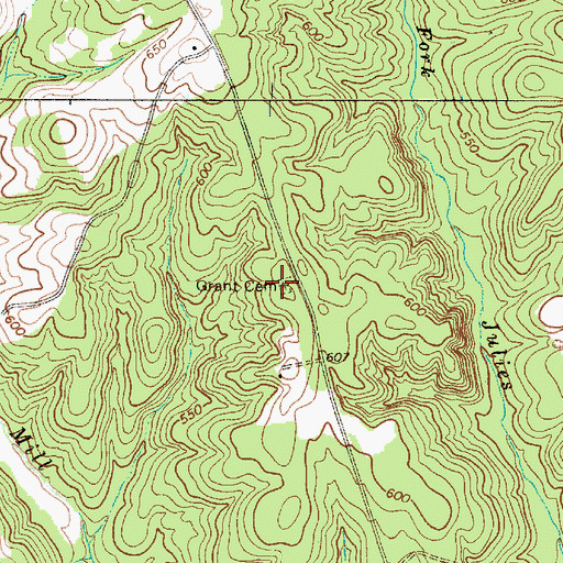 Topographic Map of Grant Cemetery, SC