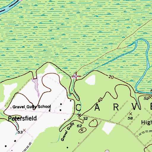 Topographic Map of Gravel Gully, SC