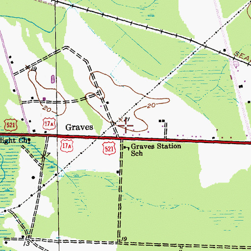 Topographic Map of Graves, SC