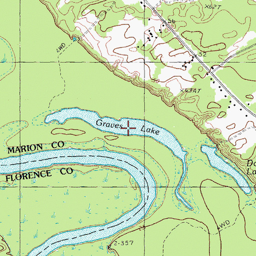 Topographic Map of Graves Lake, SC