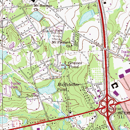 Topographic Map of Graves Pond, SC