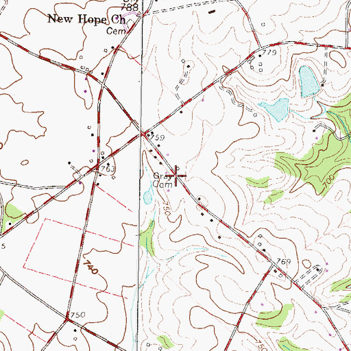 Topographic Map of Gray Cemetery, SC