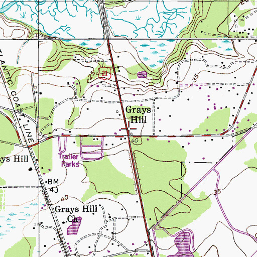 Topographic Map of Grays Hill, SC