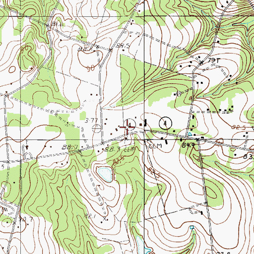 Topographic Map of Great Branch School, SC
