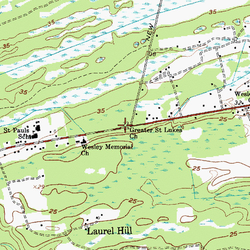 Topographic Map of Greater Saint Lukes Church, SC