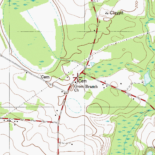 Topographic Map of Green Branch Church, SC