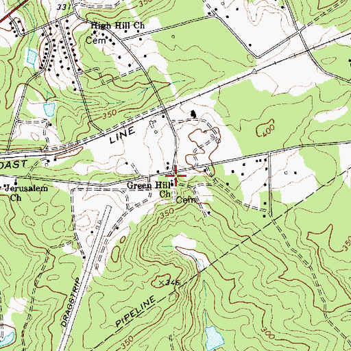 Topographic Map of Green Hill Church, SC