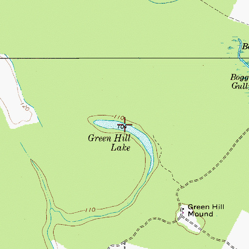 Topographic Map of Green Hill Lake, SC