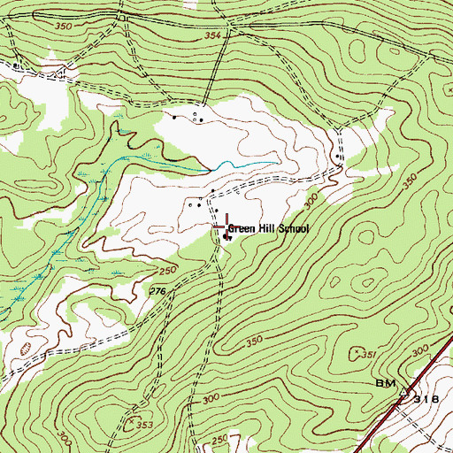 Topographic Map of Green Hill School, SC