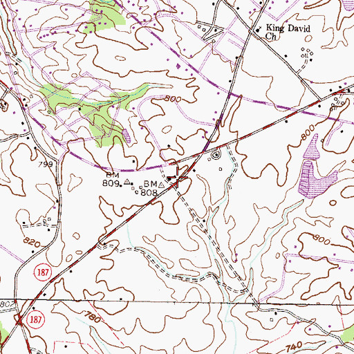 Topographic Map of Green Pond School, SC