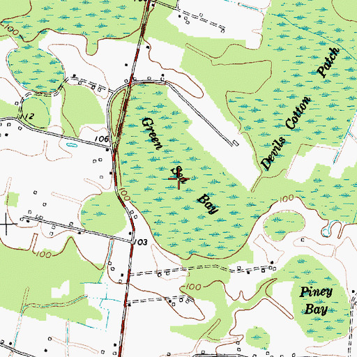 Topographic Map of Green Sea Bay, SC